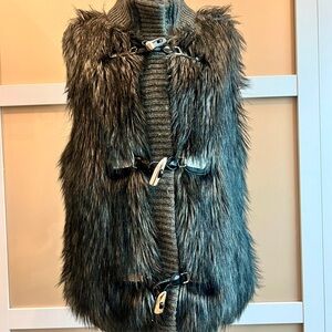 Faux Fur & knit Vest            From MICHAEL by MICHAEL KORS